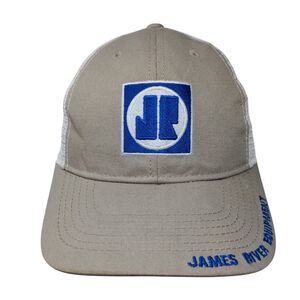James River Equipment Strapback Trucker Hat Tan One Size Mesh Back